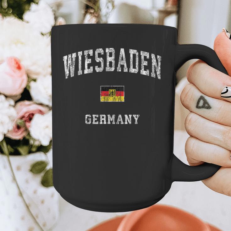Wiesbaden Germany Vintage Athletic Sports Graphic Print Coffee Mug, funny design
