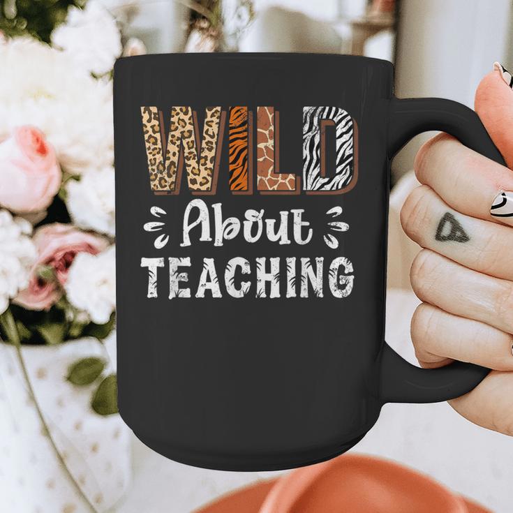 Wild About Teaching Teacher Lover Animals Leopard Zebra Graphic Print Coffee Mug, funny design Wild About Teaching Teacher Lover Animals Leopard Zebra Graphic Print Coffee Mug, funny design