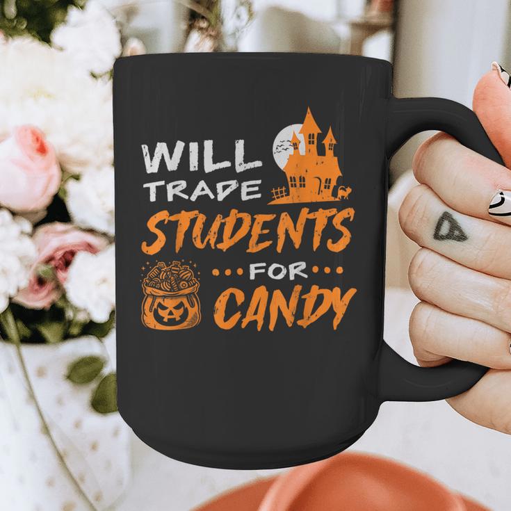 Will Trade Students For Candy Halloween Costume Teacher Graphic Print Coffee Mug, funny design