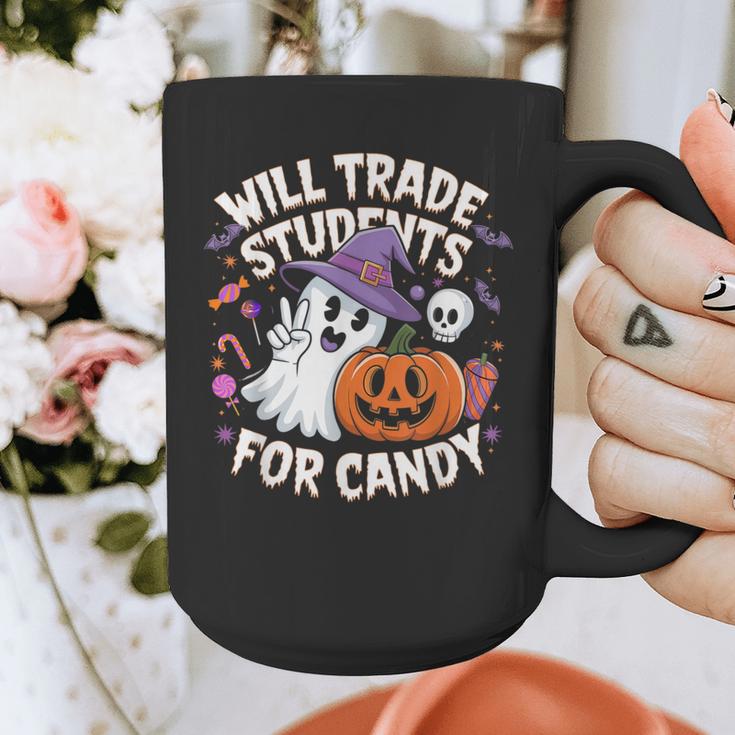 Will Trade Students For Candy Halloween Teacher Graphic Print Coffee Mug, funny design