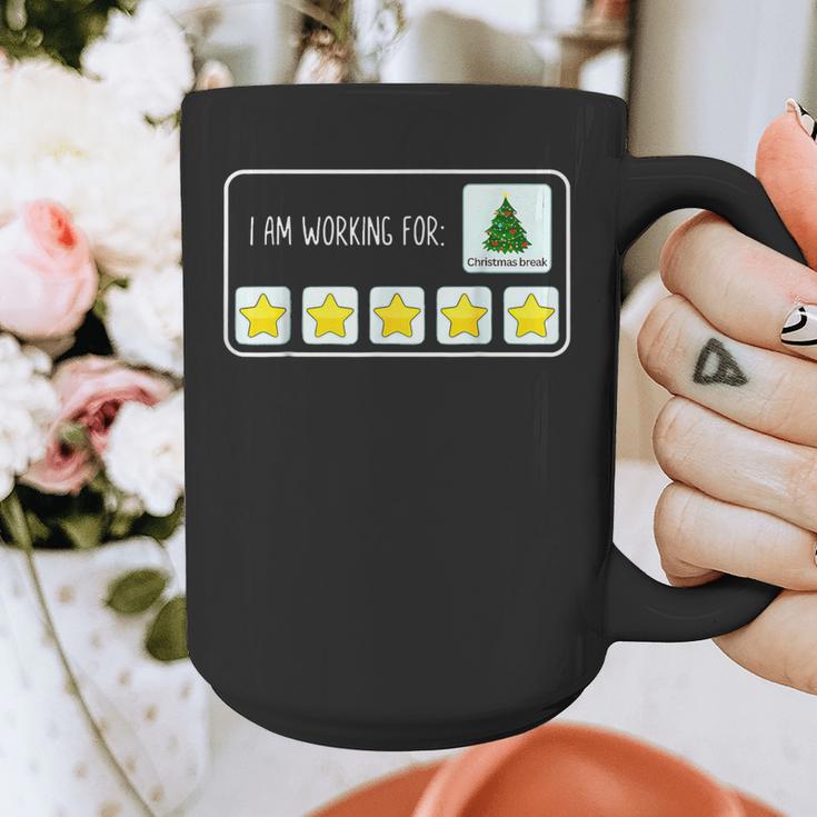 I Am Working For Christmas Break Teacher Christmas Graphic Print Coffee Mug, funny design