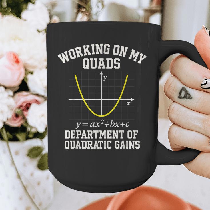 Working On My Quads Algebra Math Gym Teacher Graphic Print Coffee Mug, funny design