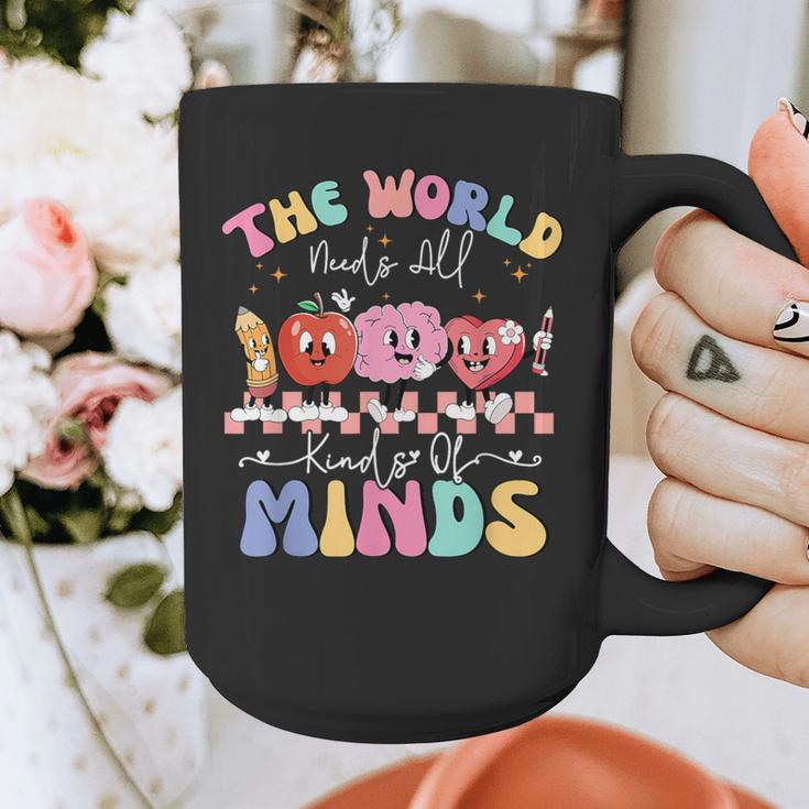 The World Needs All Kinds Of Minds Special Education Teacher Graphic Print Coffee Mug, funny design
