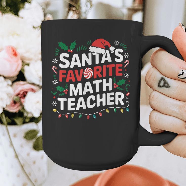 Xmas Lighting Santa's Favorite Math Teacher Christmas Graphic Print Coffee Mug, funny design