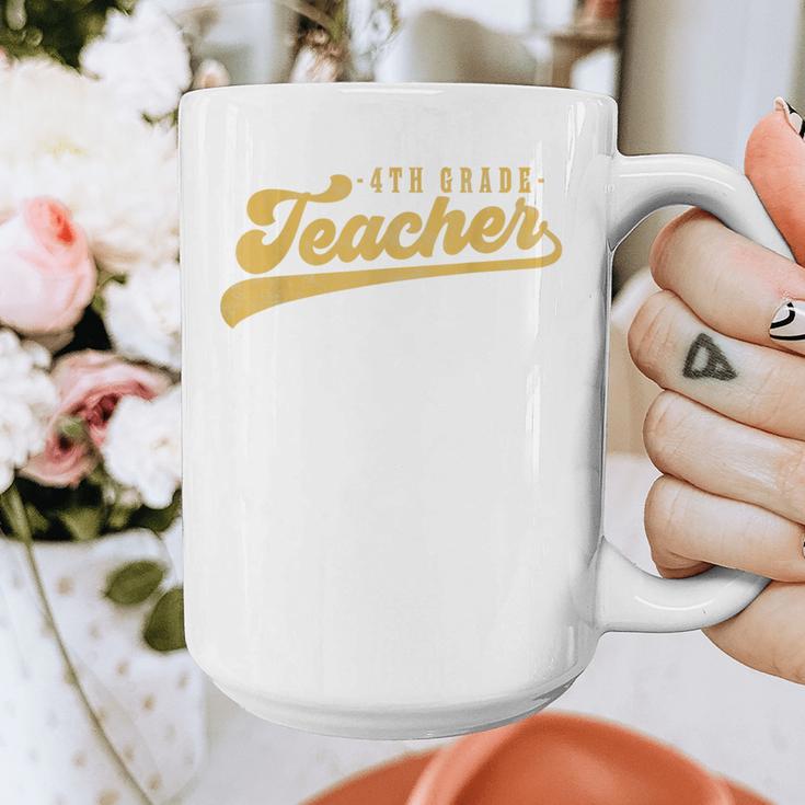 4th Grade Teacher Cute Vintage Graphic Fourth Grade Teacher Graphic Print Coffee Mug, 4th Grade Teacher Gifts, funny design