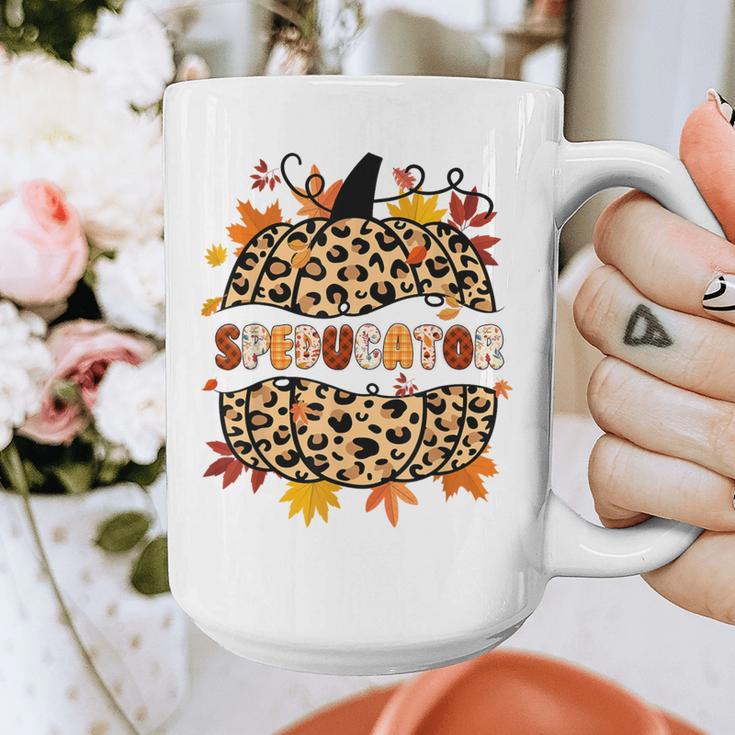 Autumn Fall SPED ED Teacher Thankful Grateful Pumpkin Retro Graphic Print Coffee Mug, funny design