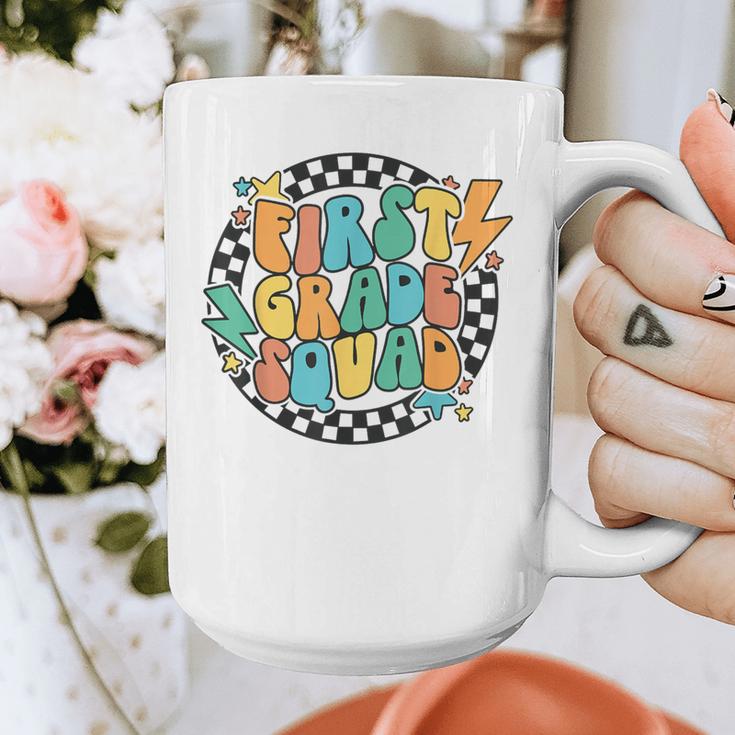 Back To School Groovy Teacher 1st First Grade Crew Squad Graphic Print Coffee Mug, Groovy Teacher Gifts, First Grade Teacher Gifts, funny design Back To School Groovy Teacher 1st First Grade Crew Squad Graphic Print Coffee Mug, Groovy Teacher Gifts, First Grade Teacher Gifts, funny design