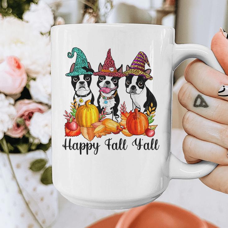 Boston Terrier Dog Lover Fall Ya'Ll Halloween Costume Men Women Graphic Print Coffee Mug, Boston Terrier Halloween Gifts, funny design