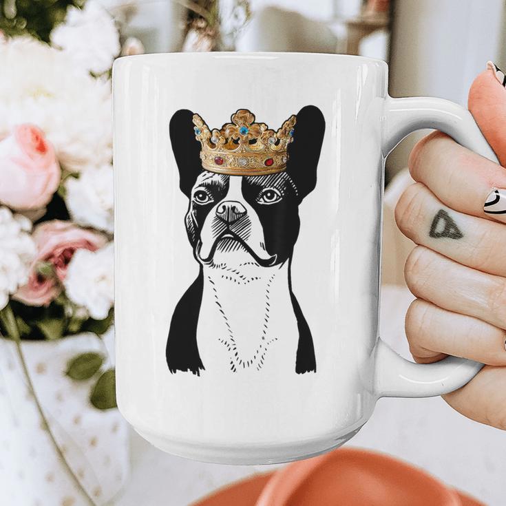 Boston Terrier Dog Wearing Crown For Men Women Girls Kids Graphic Print Coffee Mug, funny design
