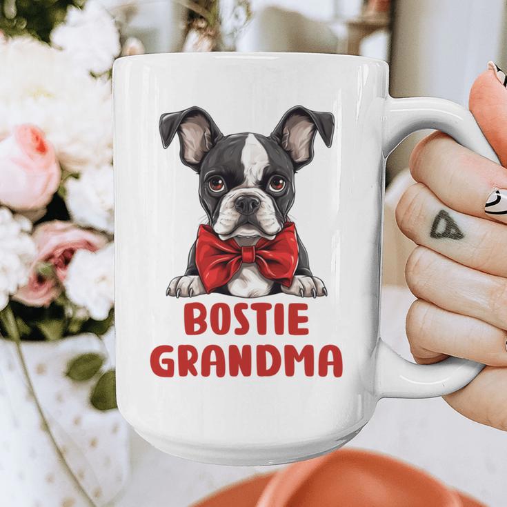 Boston Terrier Grandma Dog Lovers Puppy Bostie Owner Graphic Print Coffee Mug, funny design