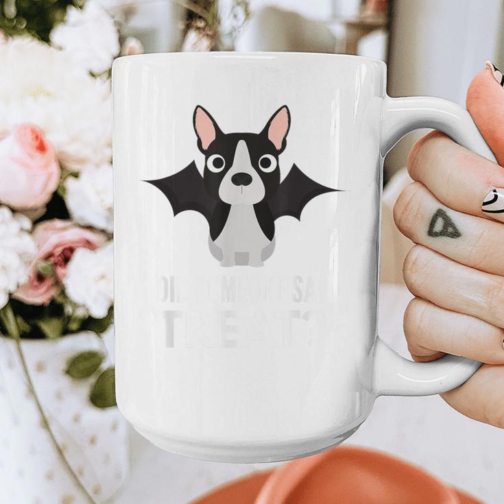 Boston Terrier Halloween Shirt Did Someone Say Treat Graphic Print Coffee Mug, Boston Terrier Halloween Gifts, funny design