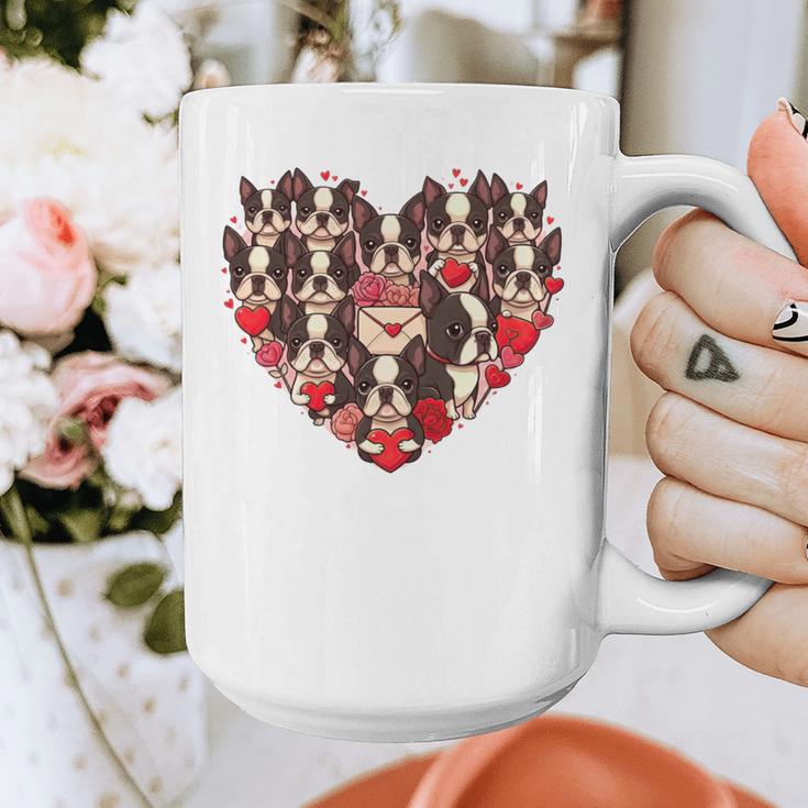 Boston Terrier Heart Valentine Boston Terrier Graphic Print Coffee Mug, funny design