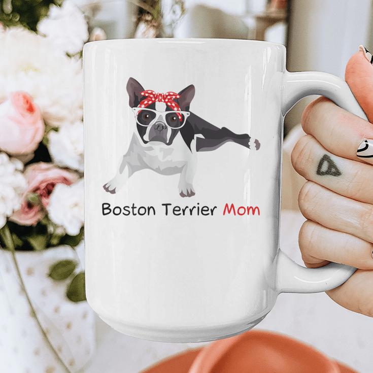 Boston Terrier Mom Bandana Boston Terrier Dog Graphic Print Coffee Mug, Couple Gifts, Mom Gifts, Boston Terrier Mom Gifts, funny design
