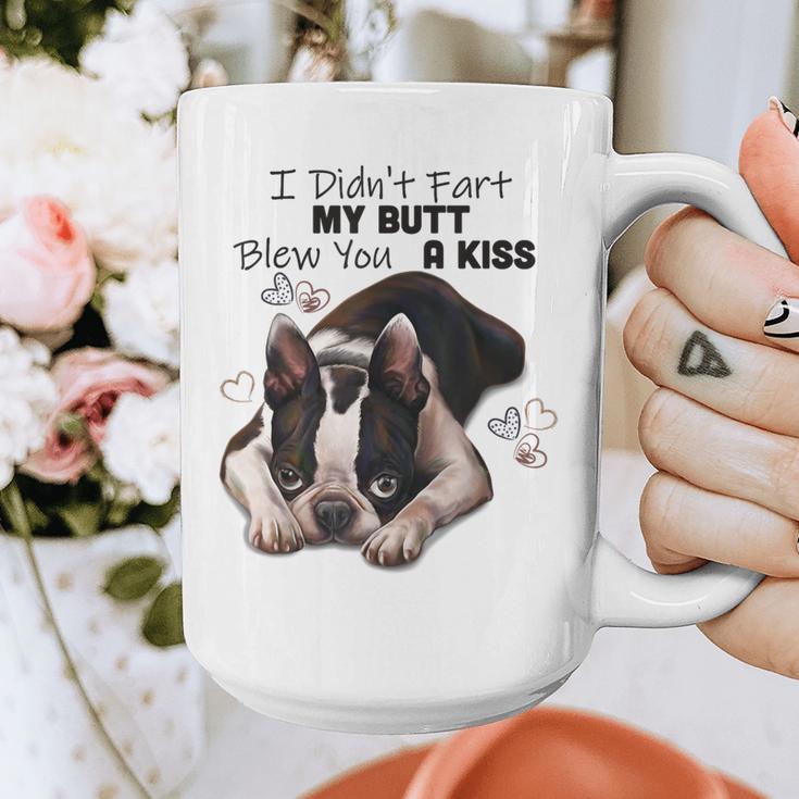 Boston Terrier Shirt I Didn't Fart My Butt Blew You A Kiss Graphic Print Coffee Mug, funny design