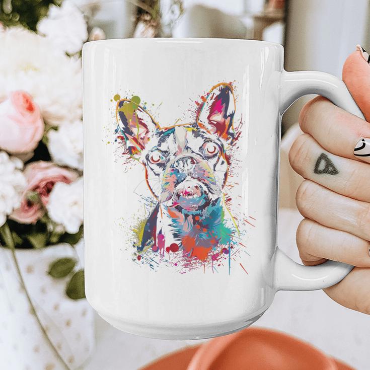 Boston Terrier Splash Graphic Print Coffee Mug, funny design