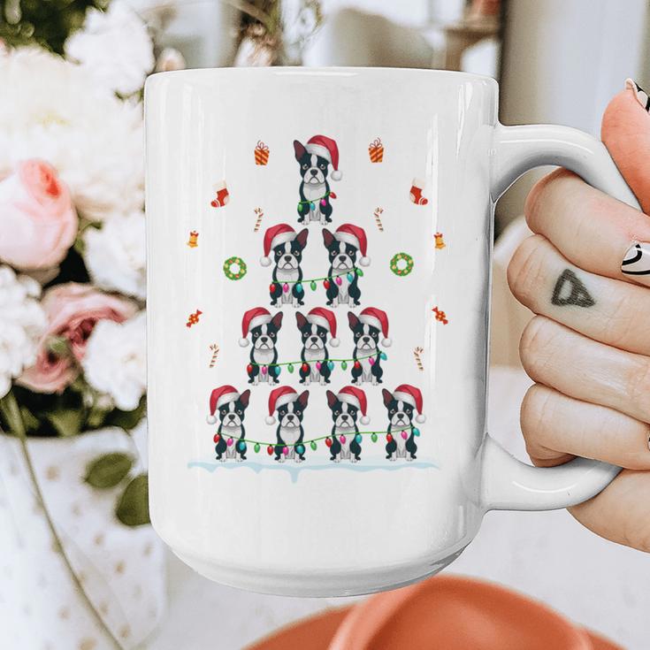 Boston Terrier Xmas Tree Lights For Men Women Boston Terrier Graphic Print Coffee Mug, funny design