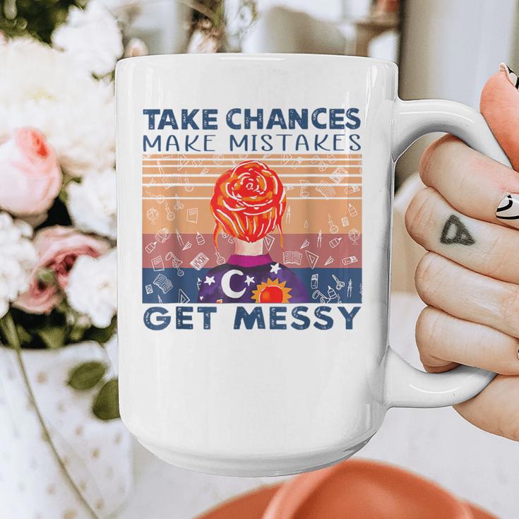 Take Chances Make Mistakes Get Messy Vintage Teacher Life Graphic Print Coffee Mug, funny design Take Chances Make Mistakes Get Messy Vintage Teacher Life Graphic Print Coffee Mug, funny design