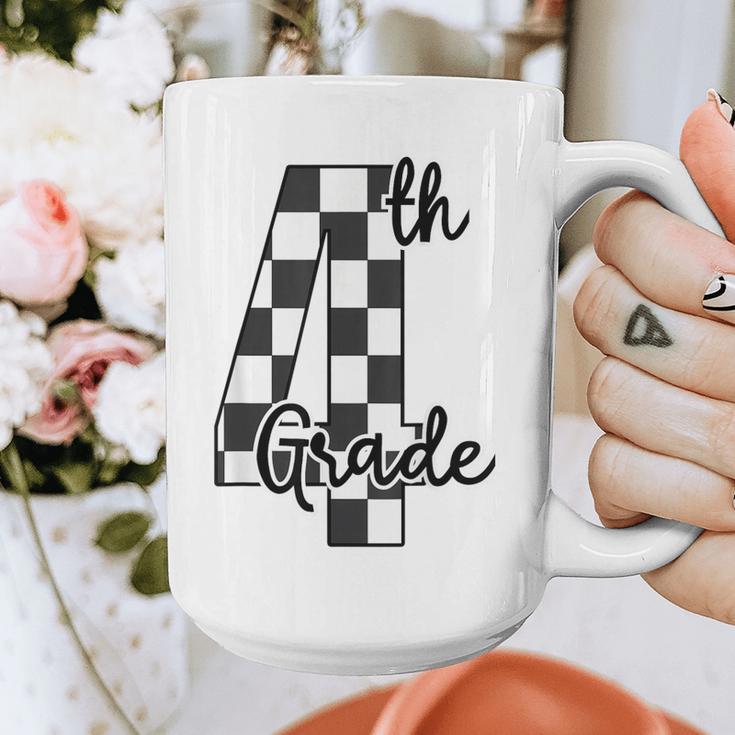 Checkered Fourth Grade Back To School Teachers Students Graphic Print Coffee Mug, funny design Checkered Fourth Grade Back To School Teachers Students Graphic Print Coffee Mug, funny design