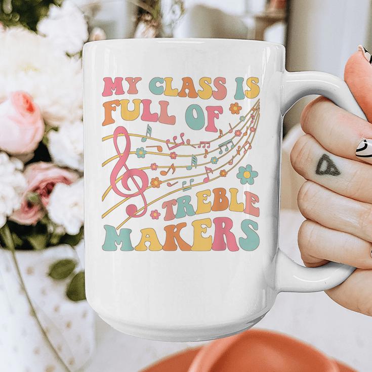 My Class Is Full Of Treble Makers Funny Music Teacher Groovy Men Women Girls Kids Graphic Print Coffee Mug, Groovy Teacher Gifts, funny design