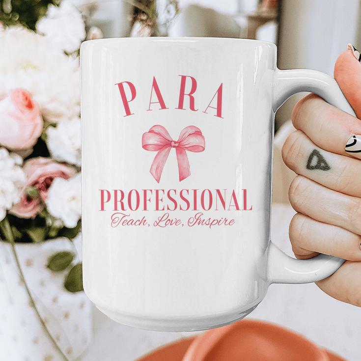 Coquette Bow Paraprofessional School Para Squad Teacher Aide Graphic Print Coffee Mug, funny design Coquette Bow Paraprofessional School Para Squad Teacher Aide Graphic Print Coffee Mug, funny design