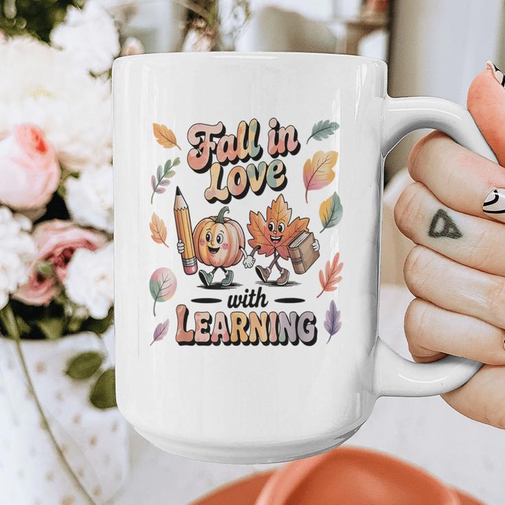 Fall In Love With Learning Teacher Autumn School Graphic Print Coffee Mug, funny design Fall In Love With Learning Teacher Autumn School Graphic Print Coffee Mug, funny design