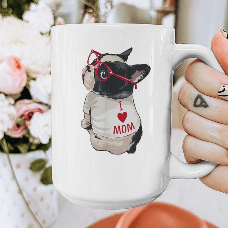 Girls I Heart Mom Love Mama Boston Terrier Dog Lover Graphic Print Coffee Mug, Couple Gifts, Mom Gifts, Boston Terrier Mom Gifts, funny design