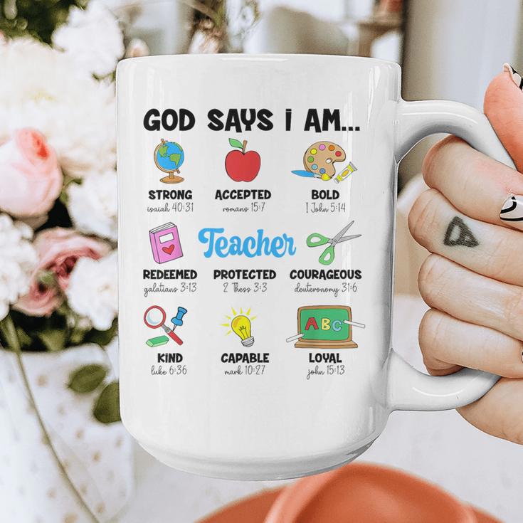 God Says Im Teacher Christian Back To School Religious Graphic Print Coffee Mug, funny design God Says Im Teacher Christian Back To School Religious Graphic Print Coffee Mug, funny design