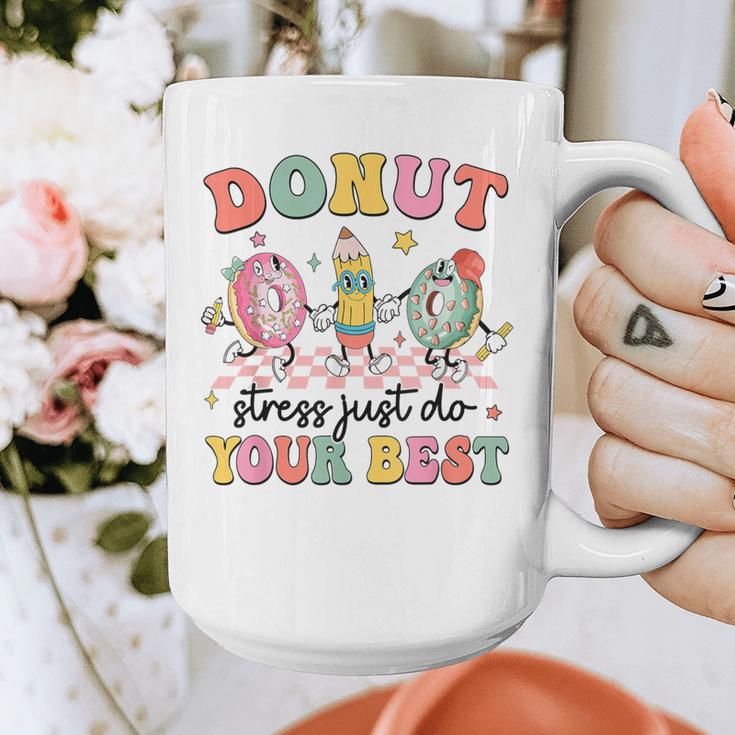 Groovy Donut Stress Just Do Your Best Testing Day Teachers Graphic Print Coffee Mug, funny design Groovy Donut Stress Just Do Your Best Testing Day Teachers Graphic Print Coffee Mug, funny design