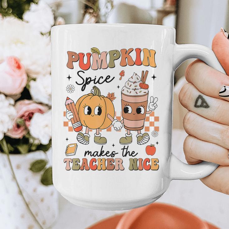 Groovy Pumpkin Spice Makes Teacher Nice Fall Thanksgiving Graphic Print Coffee Mug, Groovy Teacher Gifts, funny design Groovy Pumpkin Spice Makes Teacher Nice Fall Thanksgiving Graphic Print Coffee Mug, Groovy Teacher Gifts, funny design