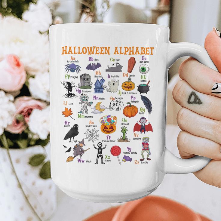 Halloween Alphabet ABCs Learning Kindergarten Teacher Graphic Print Coffee Mug, funny design