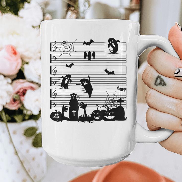 Halloween Music Note Clefs Spooky Ghost For Music Teacher Graphic Print Coffee Mug, funny design