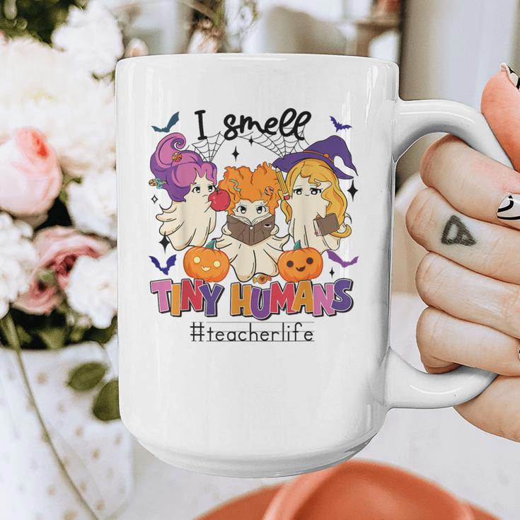 Halloween Teacher Smell a Tiny Human Ghost Spooky Season Graphic Print Coffee Mug, funny design