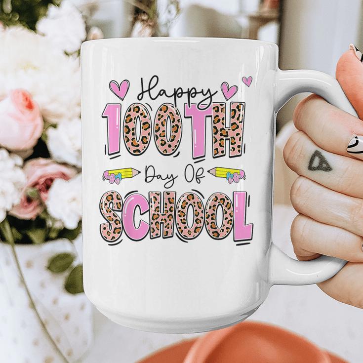 Happy 100th Day Of School Leopard Print Teacher Student Kids Graphic Print Coffee Mug, funny design Happy 100th Day Of School Leopard Print Teacher Student Kids Graphic Print Coffee Mug, funny design
