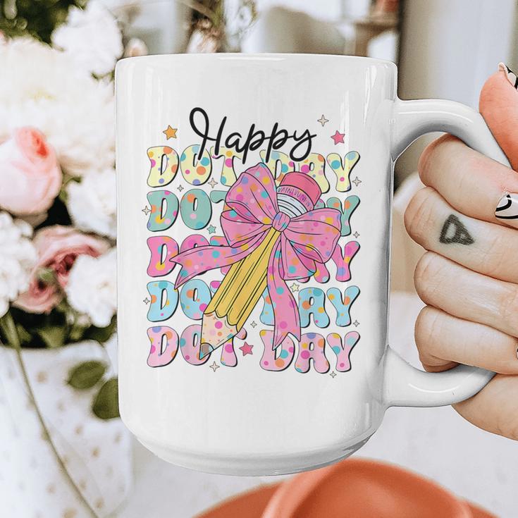 Happy Dot Day 2025 Coquette Bow Teachers Kids Boys Girls Graphic Print Coffee Mug, funny design Happy Dot Day 2025 Coquette Bow Teachers Kids Boys Girls Graphic Print Coffee Mug, funny design