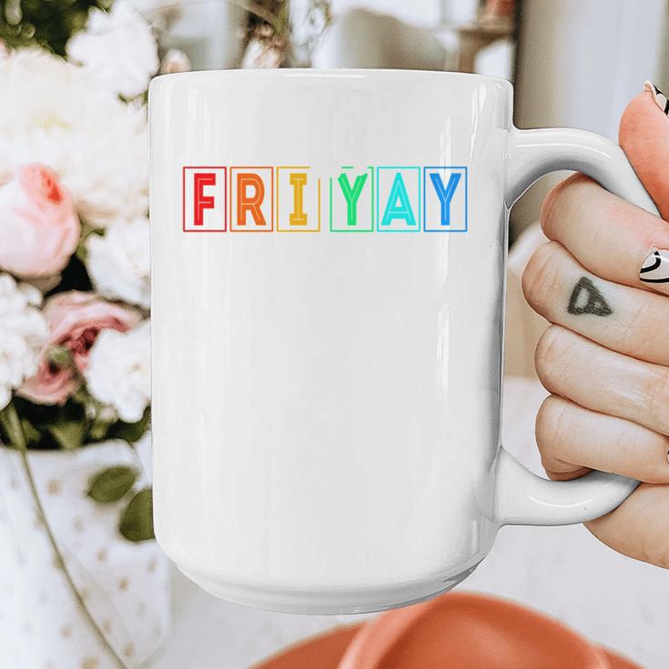 Happy Fri Yay Teacher Friday Graphic Print Coffee Mug, funny design
