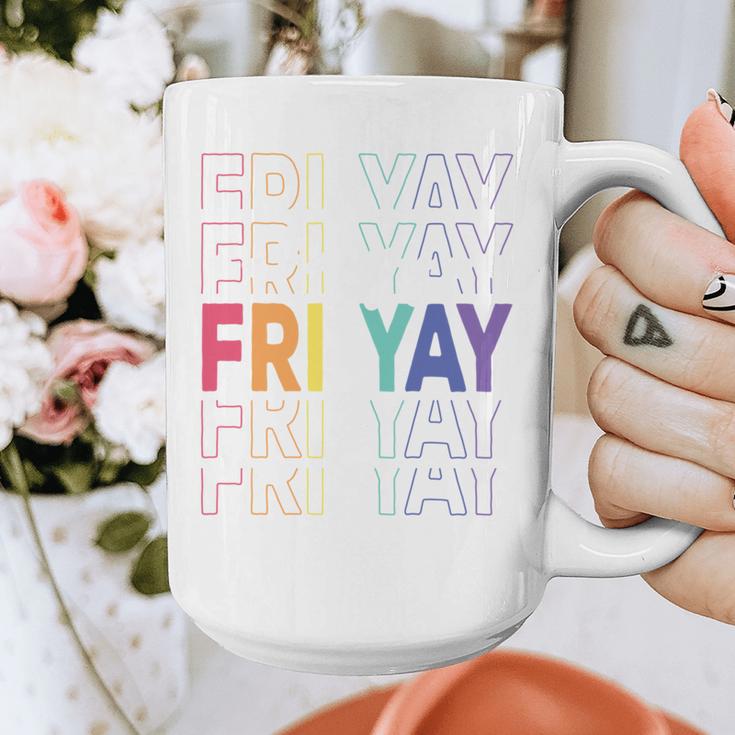 Happy Fri Yay Teacher Friday Saying Graphic Print Coffee Mug, funny design