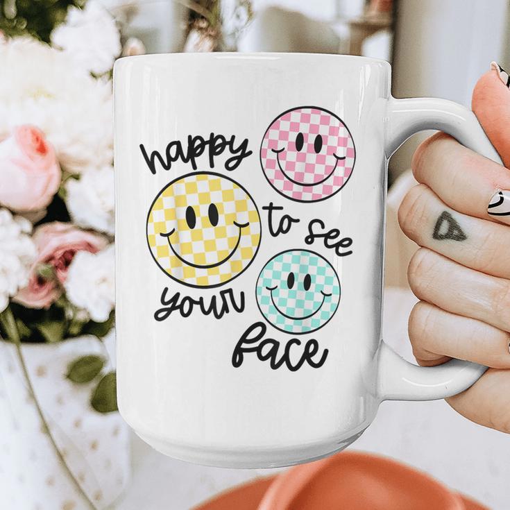 Happy To See Your Face Smile Face Teacher Back To School Graphic Print Coffee Mug, funny design Happy To See Your Face Smile Face Teacher Back To School Graphic Print Coffee Mug, funny design