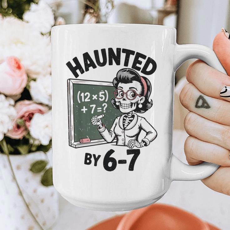 Haunted 67 Skeleton Math Teacher Halloween Costume Math Pun Graphic Print Coffee Mug, funny design Haunted 67 Skeleton Math Teacher Halloween Costume Math Pun Graphic Print Coffee Mug, funny design