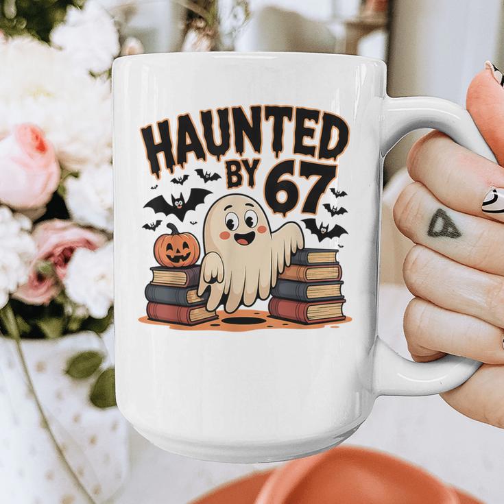 Haunted By 67 Teacher Ghost Pumpkin Halloween Costum Graphic Print Coffee Mug, funny design Haunted By 67 Teacher Ghost Pumpkin Halloween Costum Graphic Print Coffee Mug, funny design