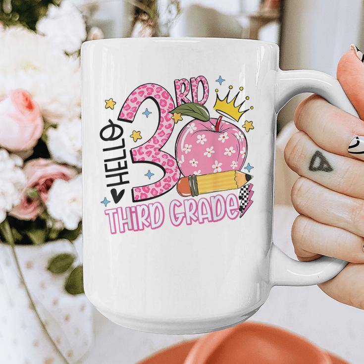 Hello 3rd Third Grade Back To School Pink Leopard Teacher Graphic Print Coffee Mug, funny design Hello 3rd Third Grade Back To School Pink Leopard Teacher Graphic Print Coffee Mug, funny design