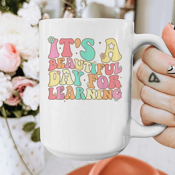 It's Beautiful Day For Learning Retro Teacher Students Women Graphic Print Coffee Mug, funny design It's Beautiful Day For Learning Retro Teacher Students Women Graphic Print Coffee Mug, funny design