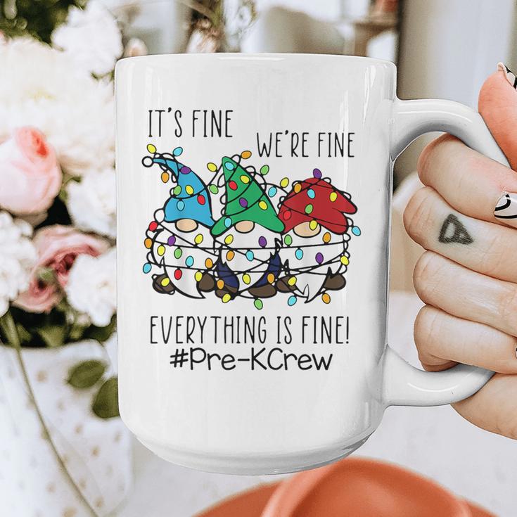It's Fine We'Re Fine Gnome Pre-K Teacher Christmas Light For Men Women Graphic Print Coffee Mug, funny design It's Fine We'Re Fine Gnome Pre-K Teacher Christmas Light For Men Women Graphic Print Coffee Mug, funny design