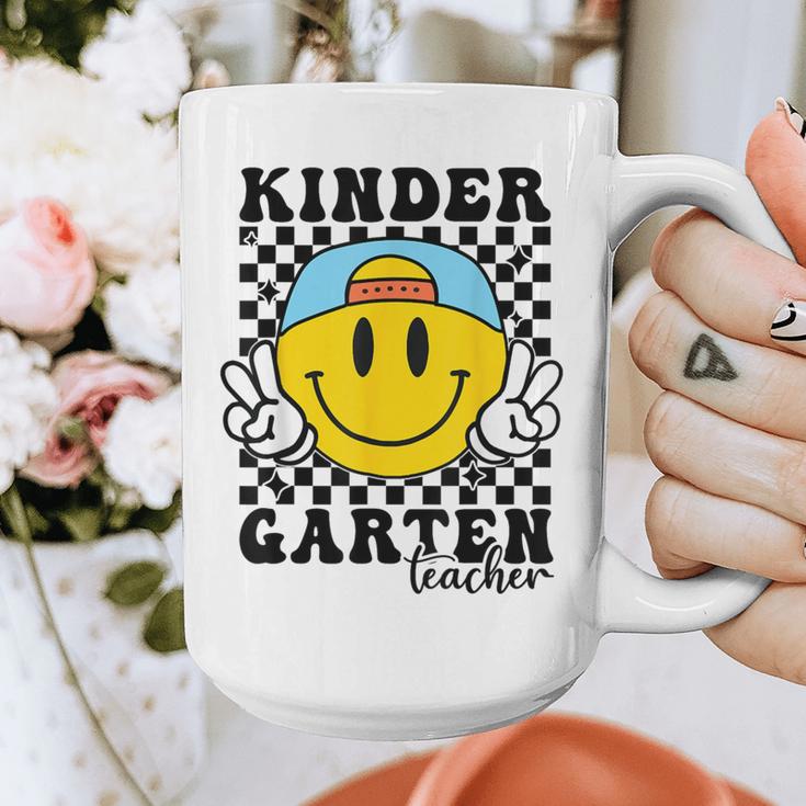 Kindergarten Teacher Hippie Smile Face Back School Graphic Print Coffee Mug, funny design Kindergarten Teacher Hippie Smile Face Back School Graphic Print Coffee Mug, funny design