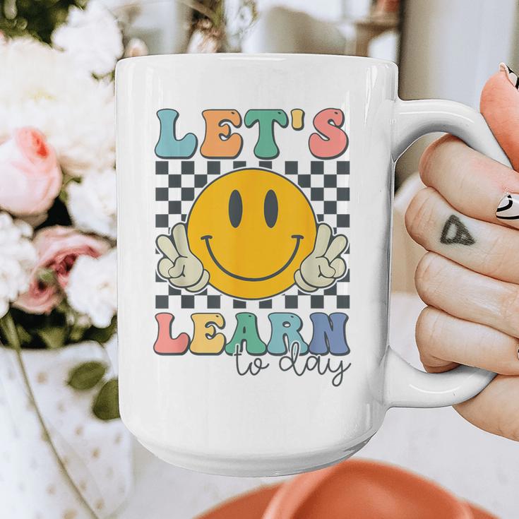 Let's Learn Today Smile Face Back To School For Teacher Kids Graphic Print Coffee Mug, funny design Let's Learn Today Smile Face Back To School For Teacher Kids Graphic Print Coffee Mug, funny design