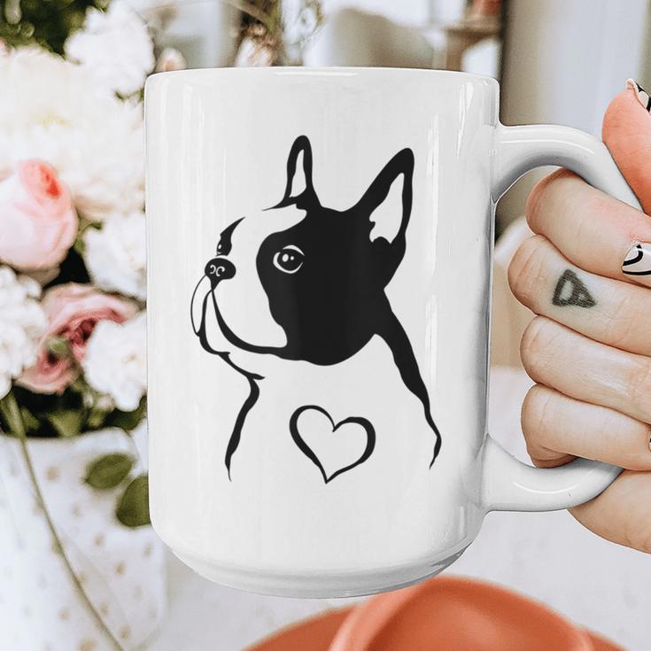 I Love My Boston Terrier Dog With Heart Graphic Print Coffee Mug, funny design