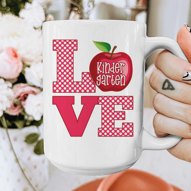 Love Kindergarten Cute Apple School Teacher Graphic Print Coffee Mug, funny design Love Kindergarten Cute Apple School Teacher Graphic Print Coffee Mug, funny design