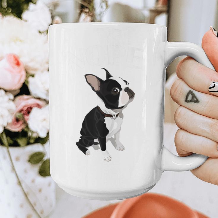 Love NOPE Boston Terrier Dog Lover Graphic Print Coffee Mug, funny design