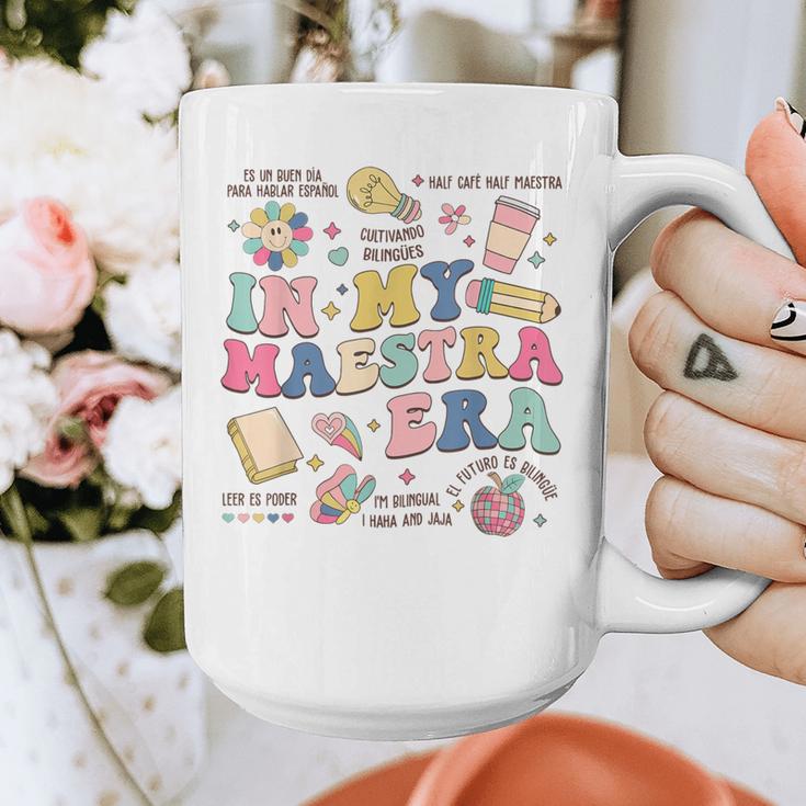 In My Maestra Era Spanish Bilingual Teacher First Day Graphic Print Coffee Mug, funny design