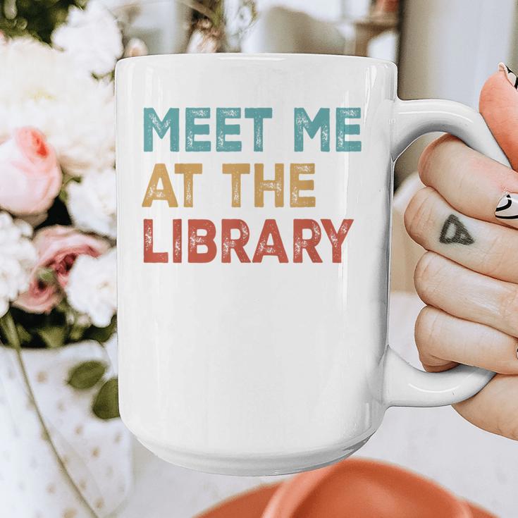 Meet Me At The Library For Teachers And School Librarians Graphic Print Coffee Mug, funny design
