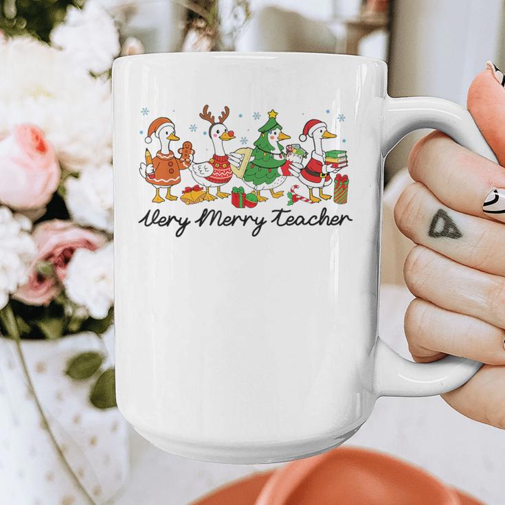 Very Merry Teacher Christmas Goose Silly Holiday Party Graphic Print Coffee Mug, funny design Very Merry Teacher Christmas Goose Silly Holiday Party Graphic Print Coffee Mug, funny design